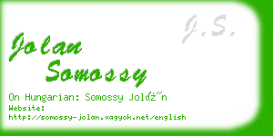 jolan somossy business card